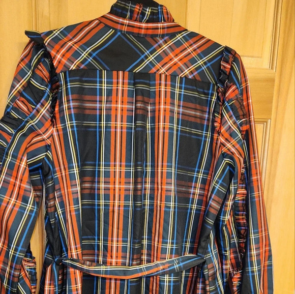 J. Crew Belted ruffle dress in Black Stewart tartan Size Small - Picture 10 of 10